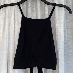 Black wrap around crop top